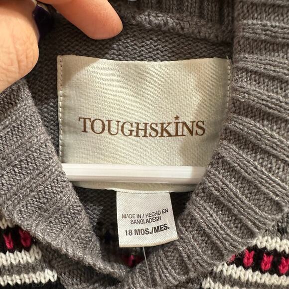 NEW Toughskins Llama Fair Isle Cardigan, Sz 18mo (12-24A) - Picture 5 of 7